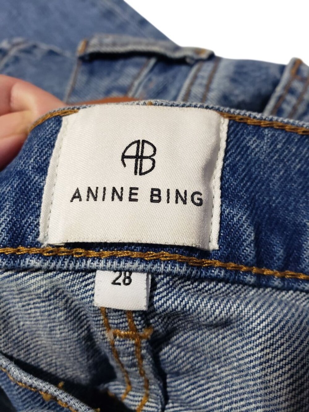 Anine Bing Kat Blue Jeans 28 Aqua Blue Straight Leg Jeans - Picture 4 of 15
